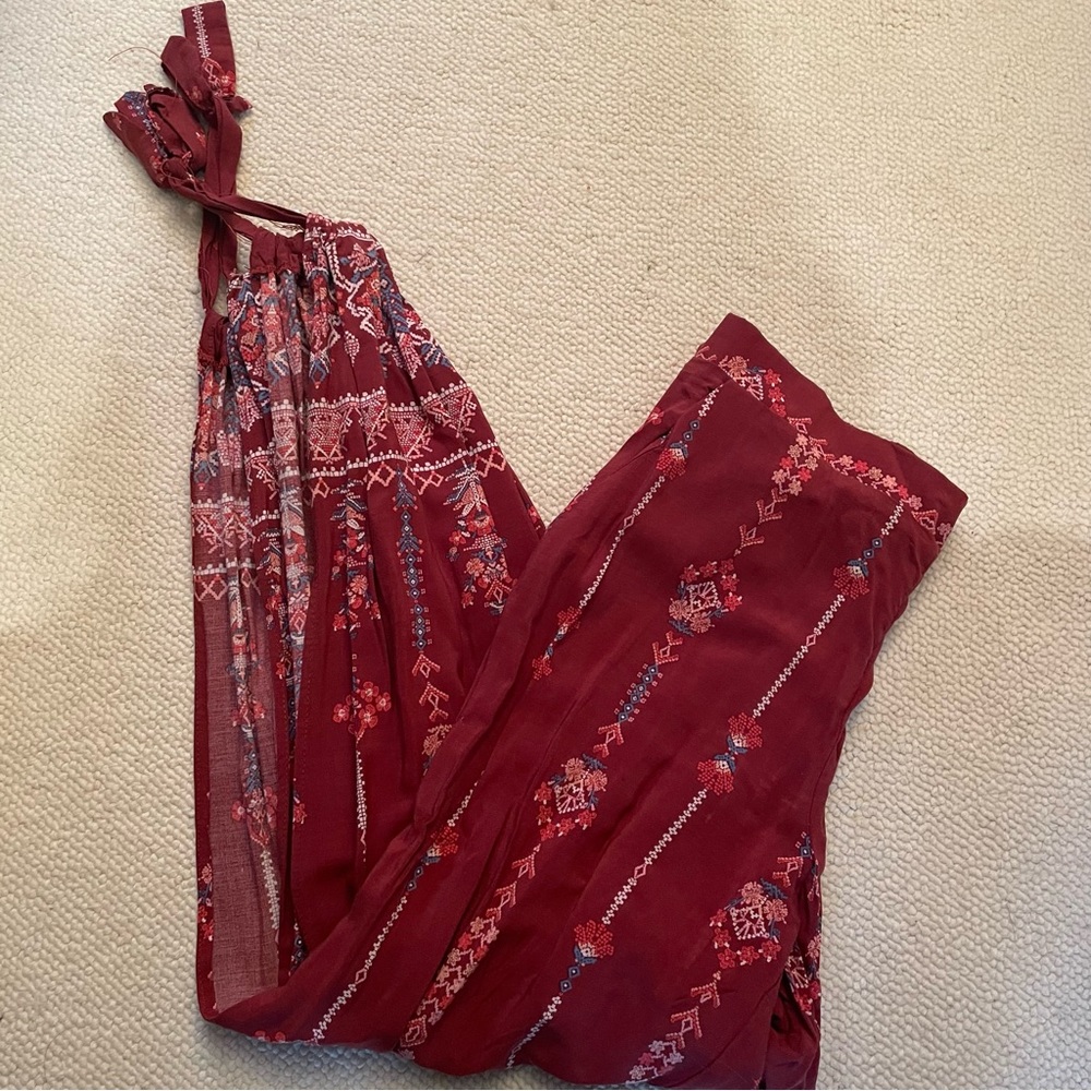 Samantha Dru Rust Print Tie At Ankle Pants s/Small….so comfortable!!